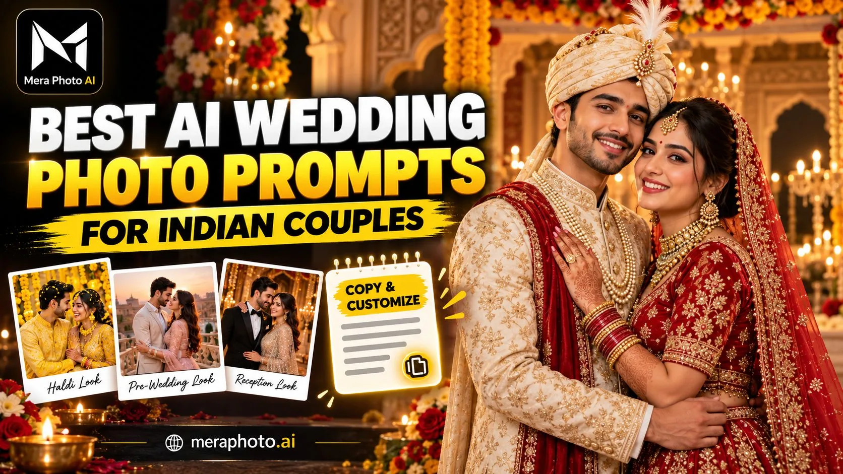 Best AI Wedding Photo Prompts for Indian Couples