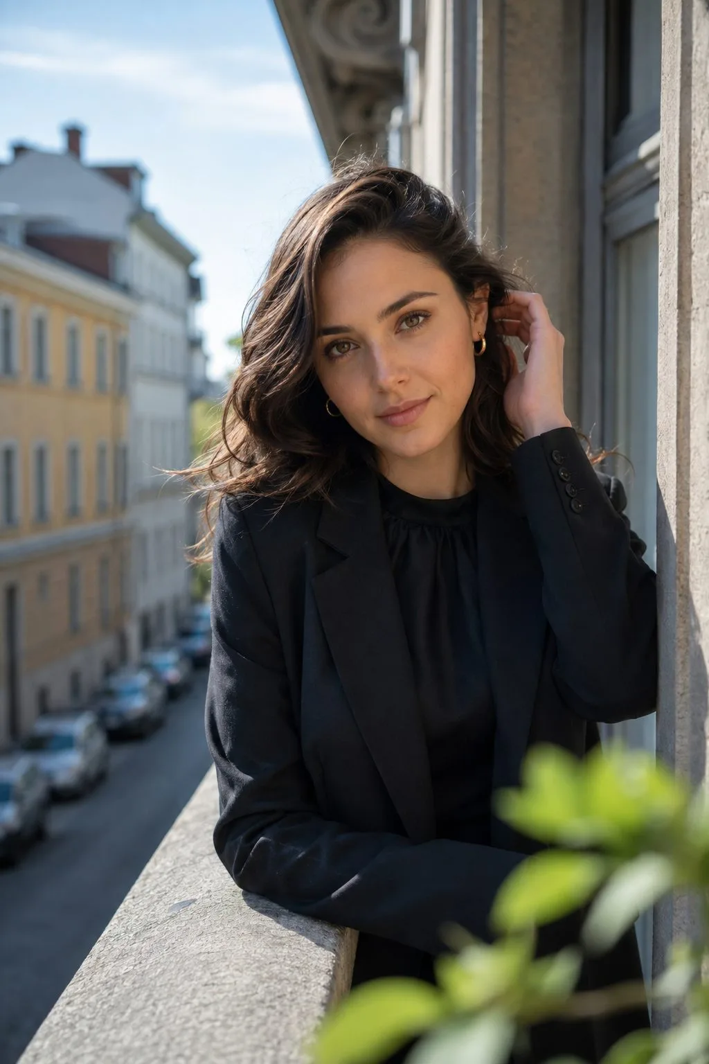 Elegant European Balcony Portrait for Girls
