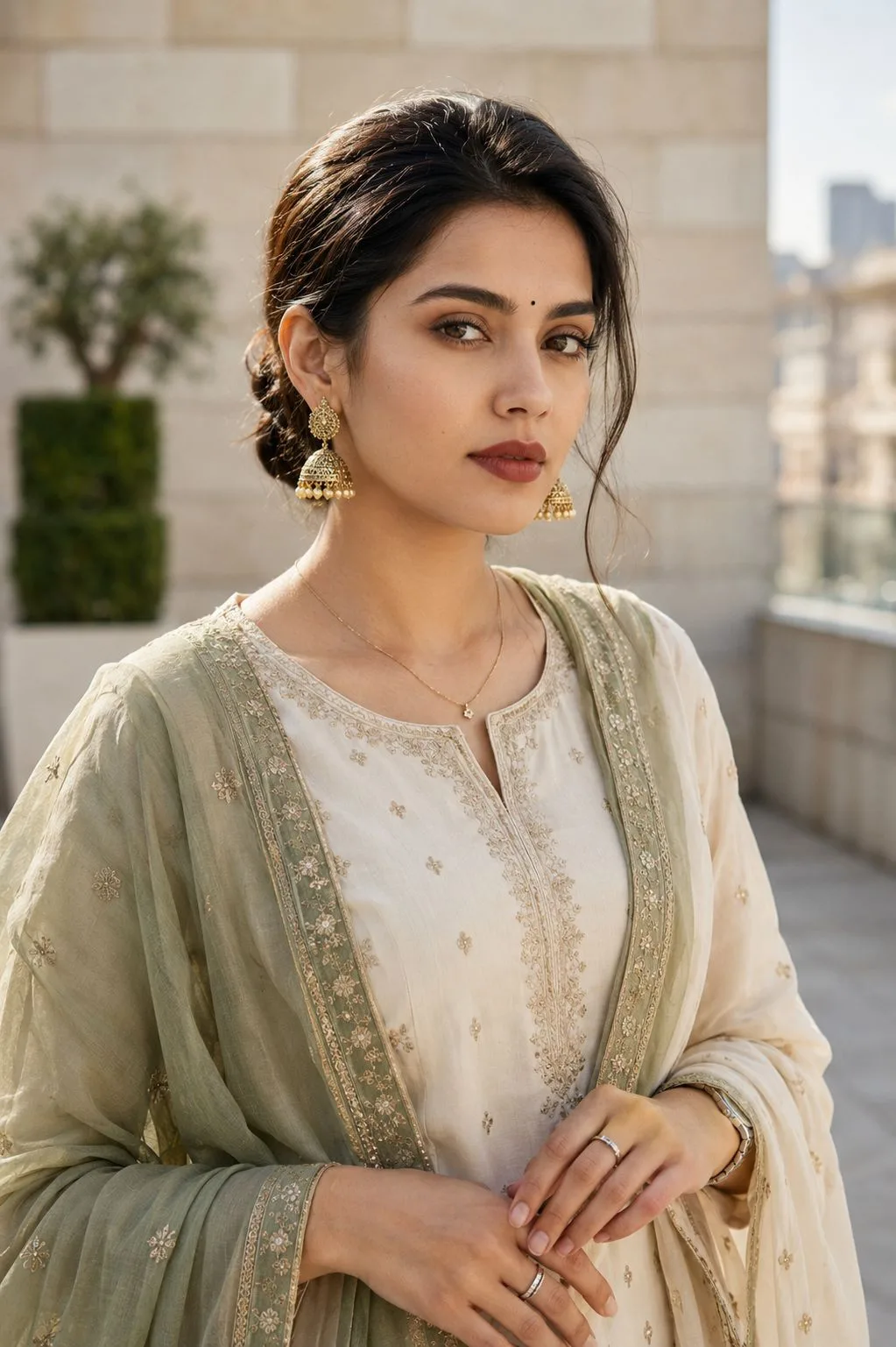 Elegant Indian Woman Portrait AI Photo Prompt