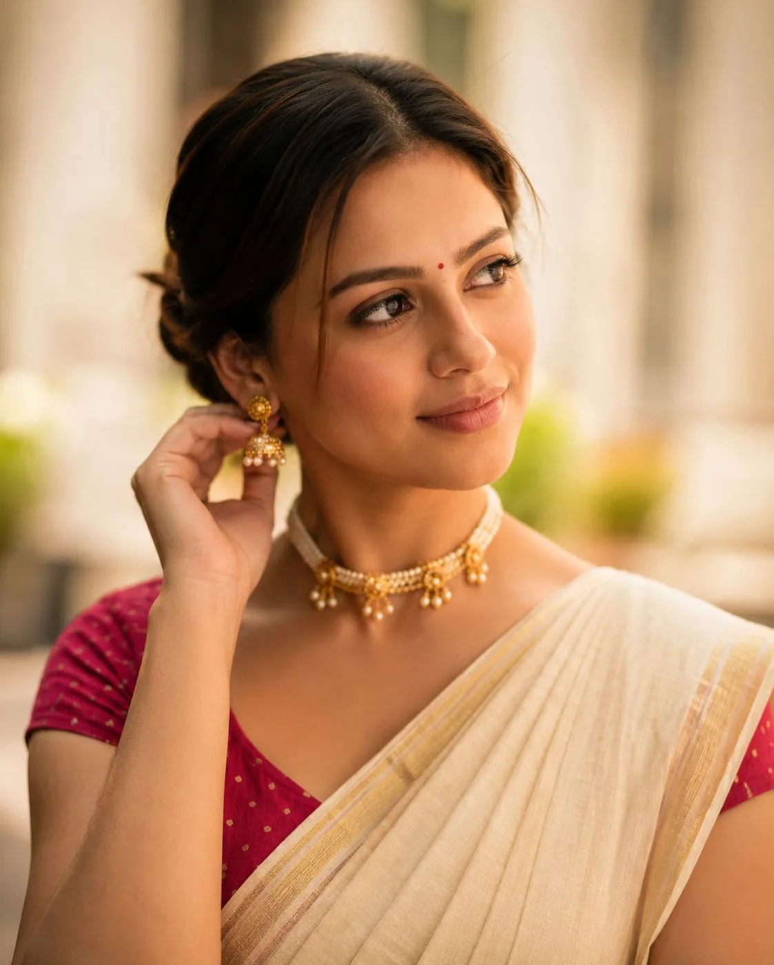 Elegant Indian Woman Saree Portrait AI Prompt