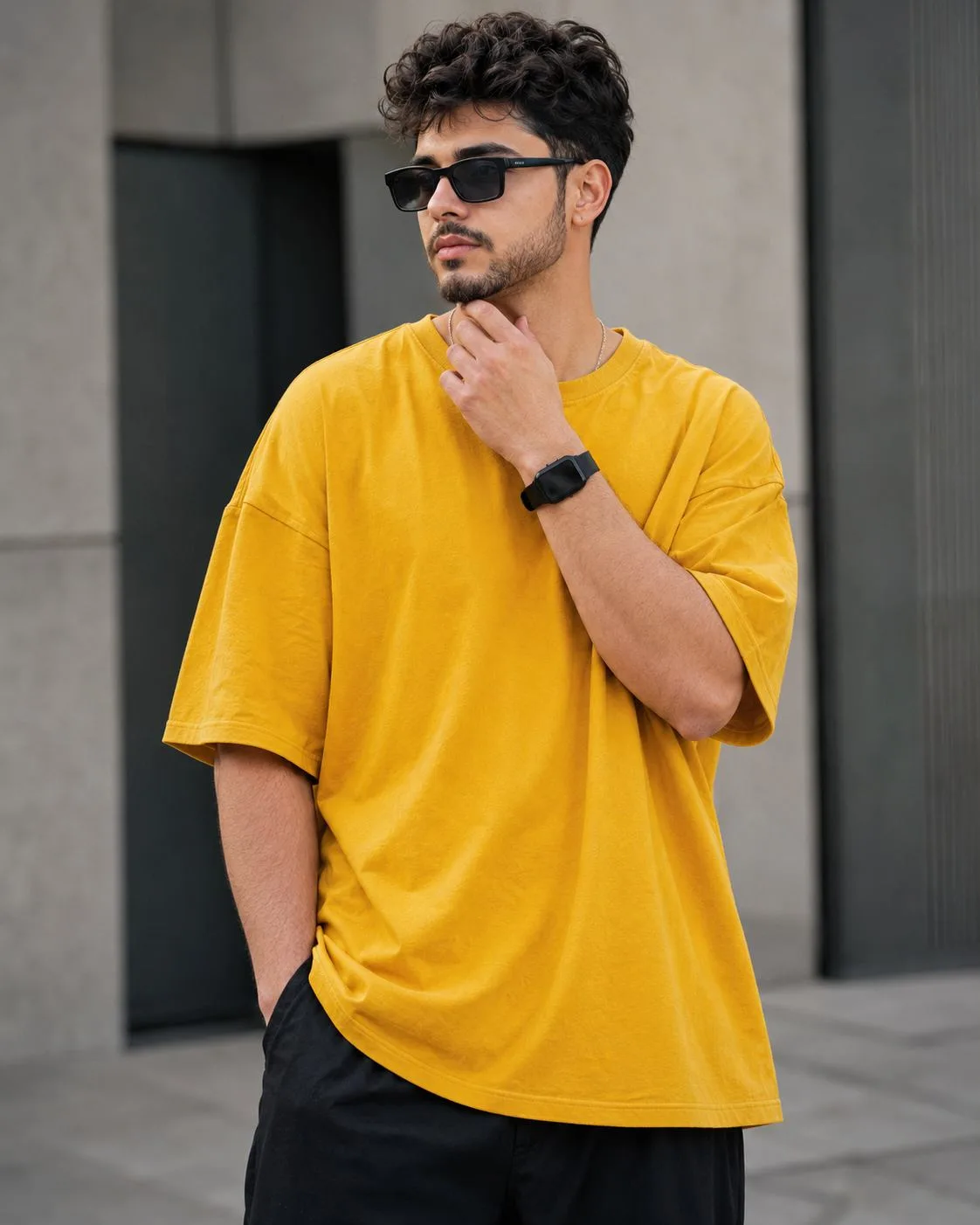 Mustard Yellow Oversized T-Shirt Street Style result 2