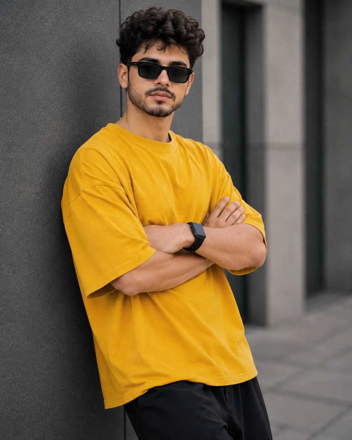 Mustard Yellow Oversized T-Shirt Street Style