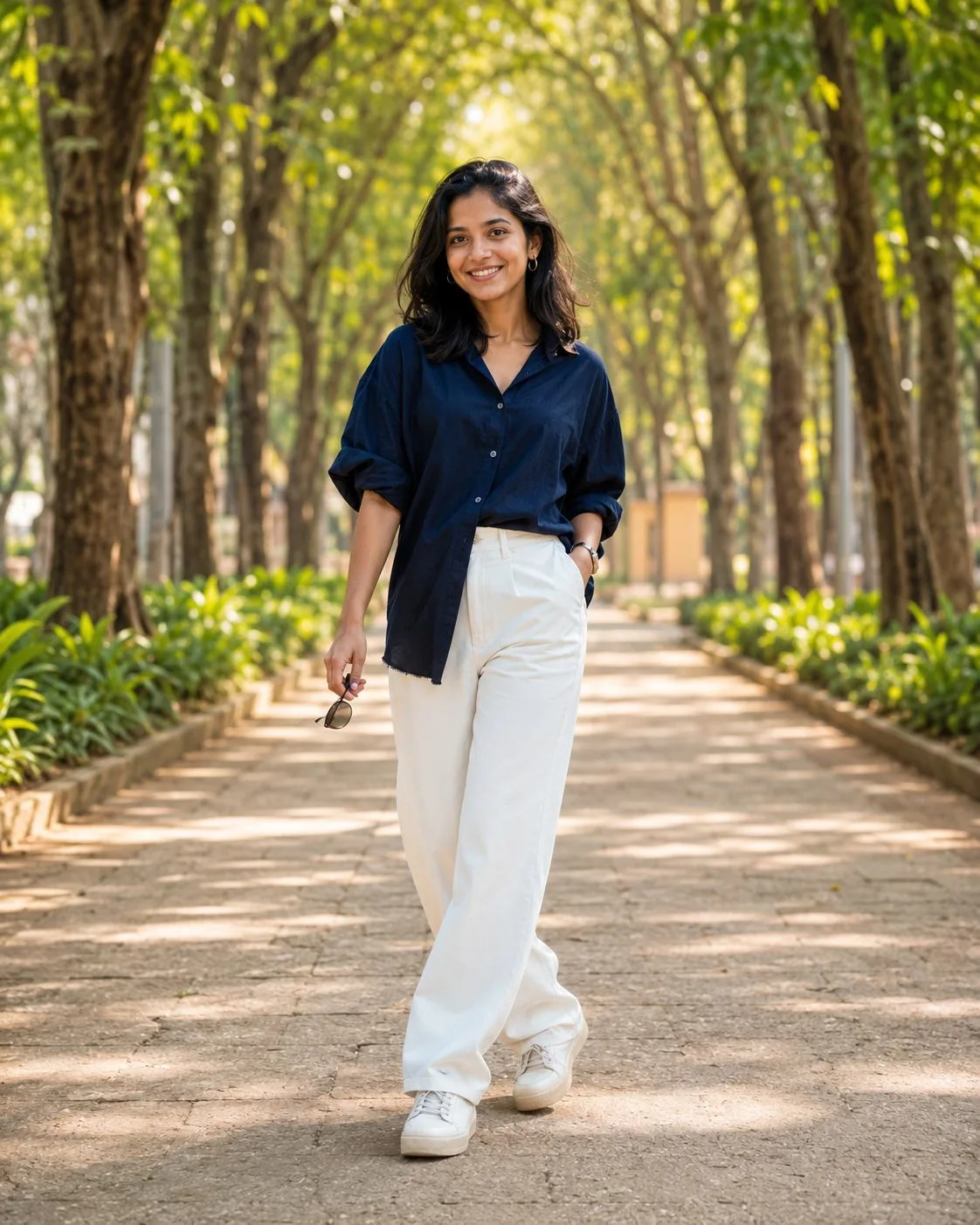 Navy Shirt Park-Walk Portrait