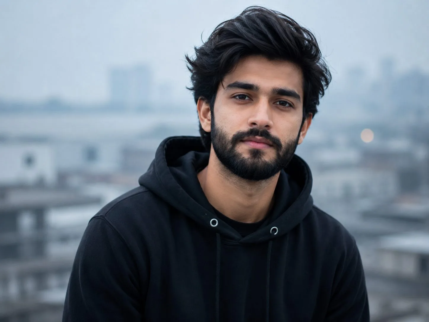 Realistic Urban Hoodie Portrait – Cinematic Male Photo
