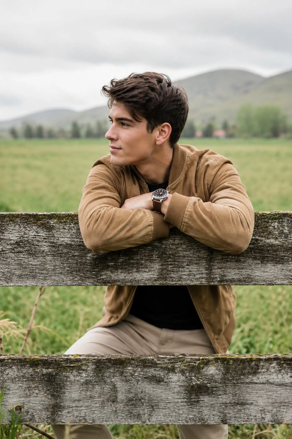 Rustic Countryside Male Portrait with Natural Outdoor Style