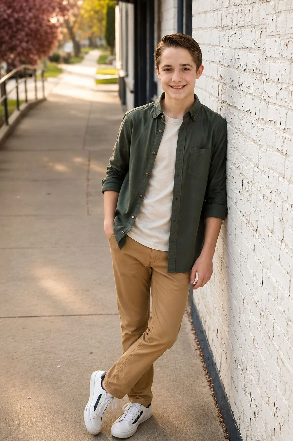 Stylish Indian Boy Outdoor Portrait AI Photo Prompt