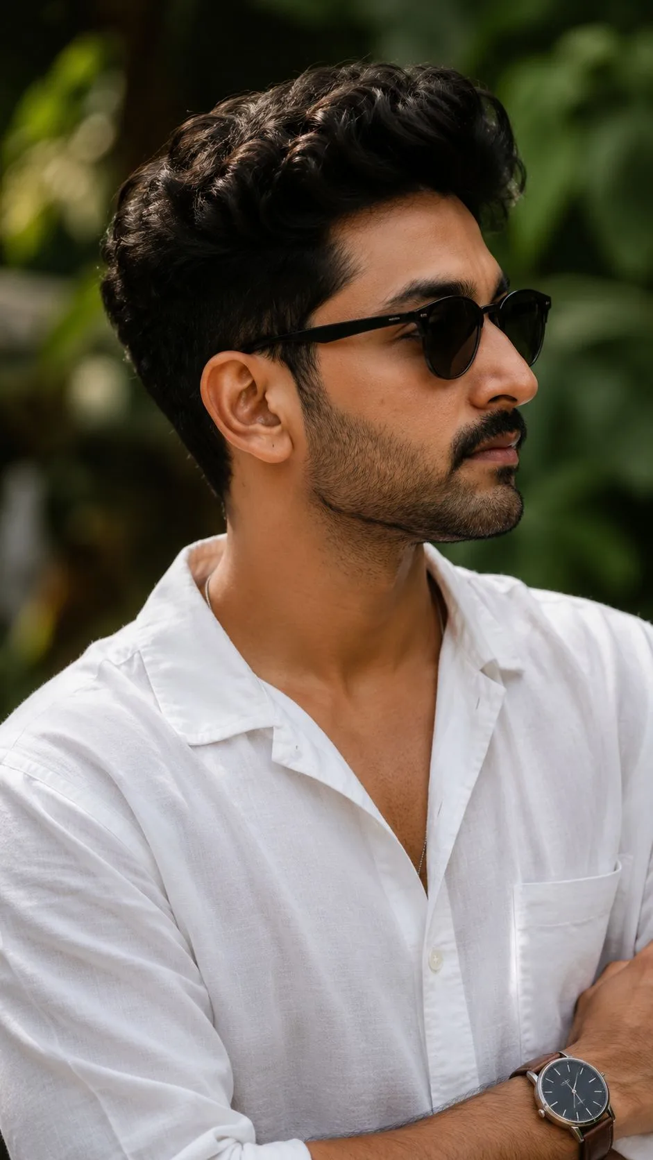 Stylish Indian Man Outdoor Sunglasses Portrait