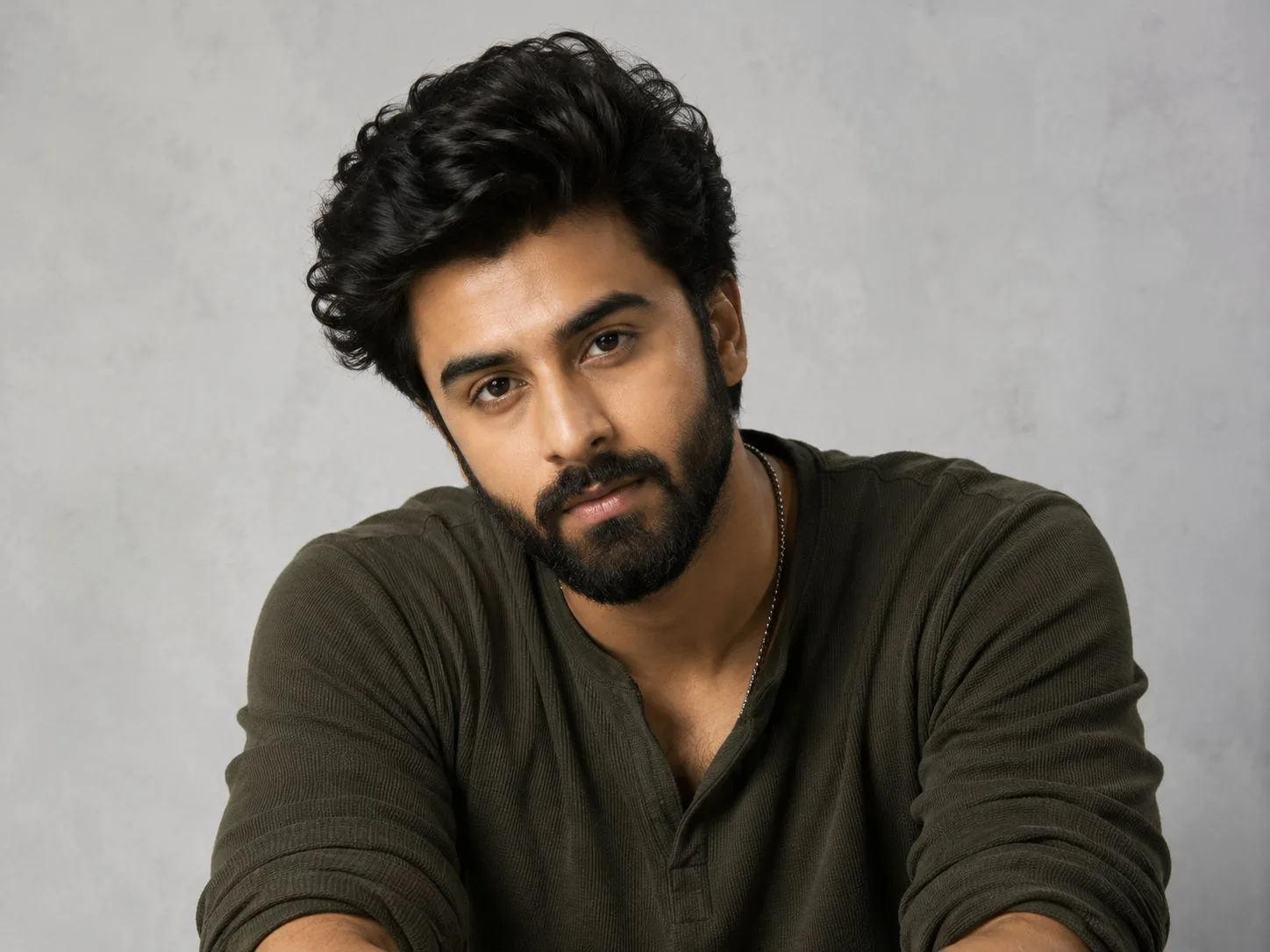 Stylish Indian Man Studio Portrait AI Photo Prompt