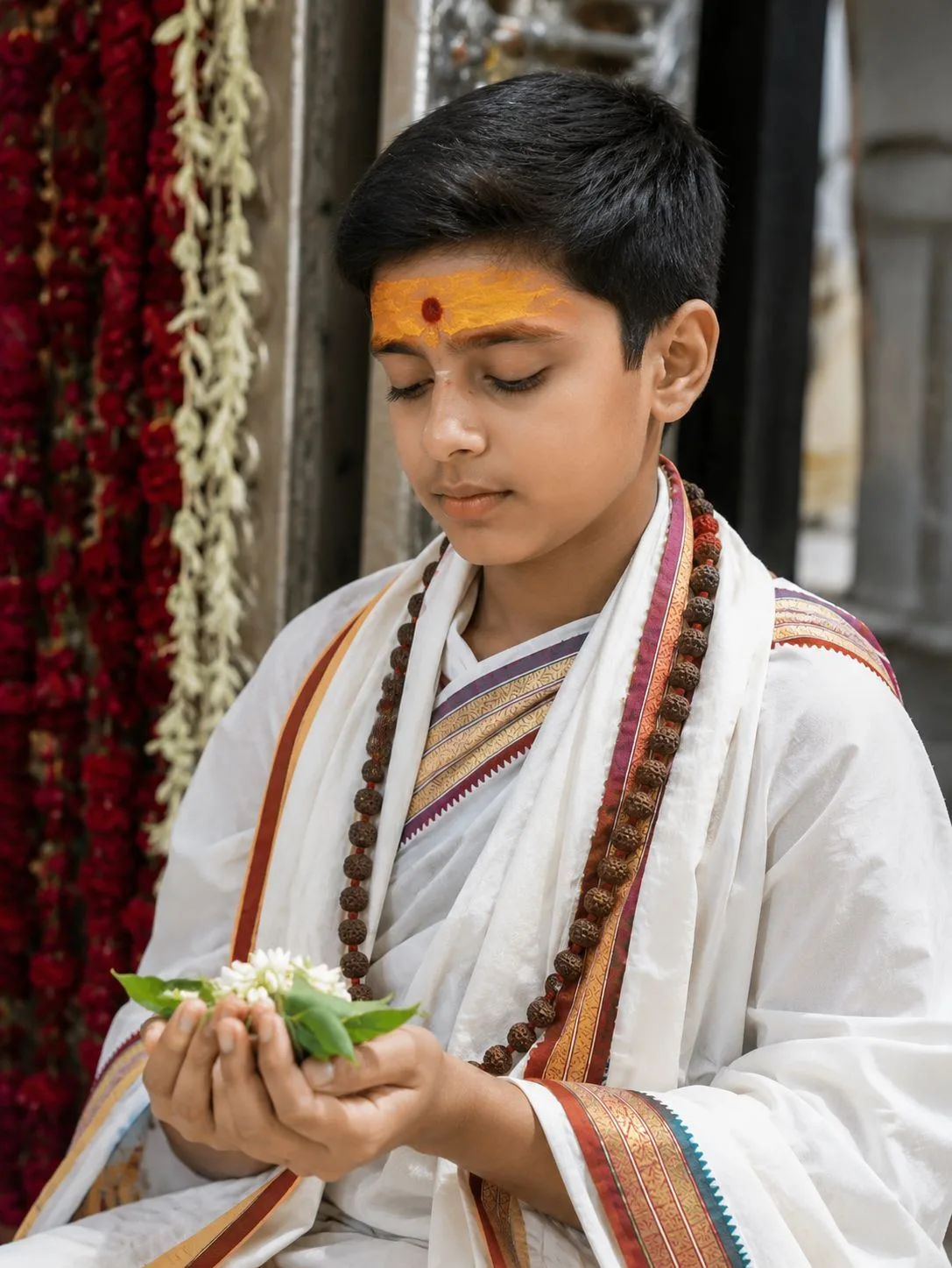 Young Indian Boy Temple Look - AI Photo Prompt