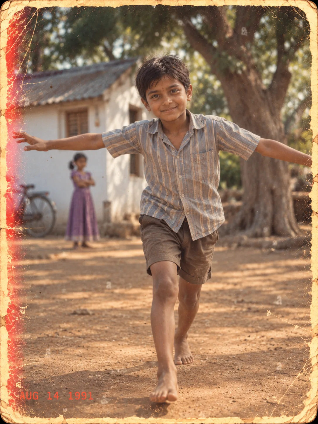 1990s Indian Village Boy Childhood Photo