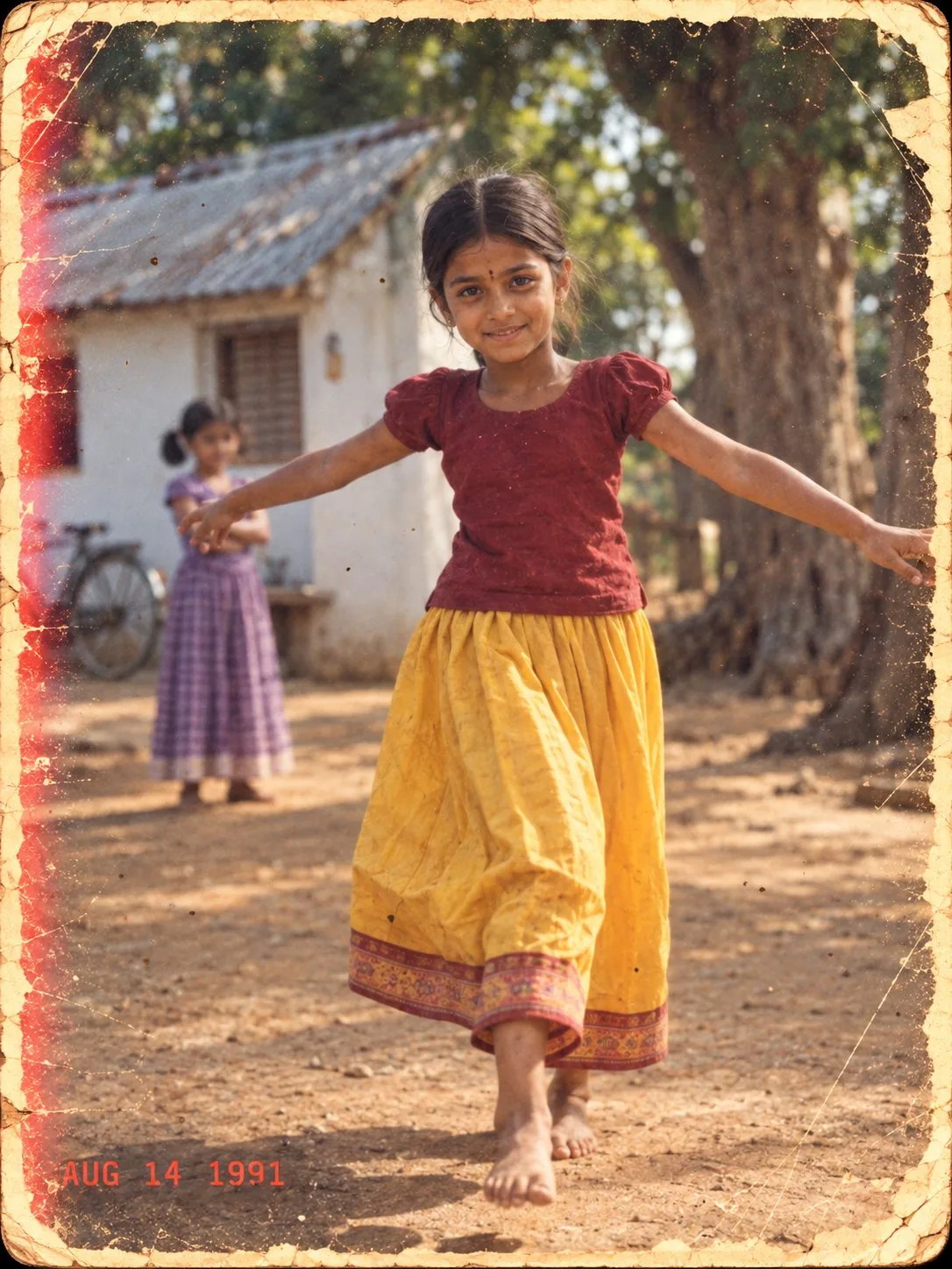 1990s Indian Village Girl Childhood Photo