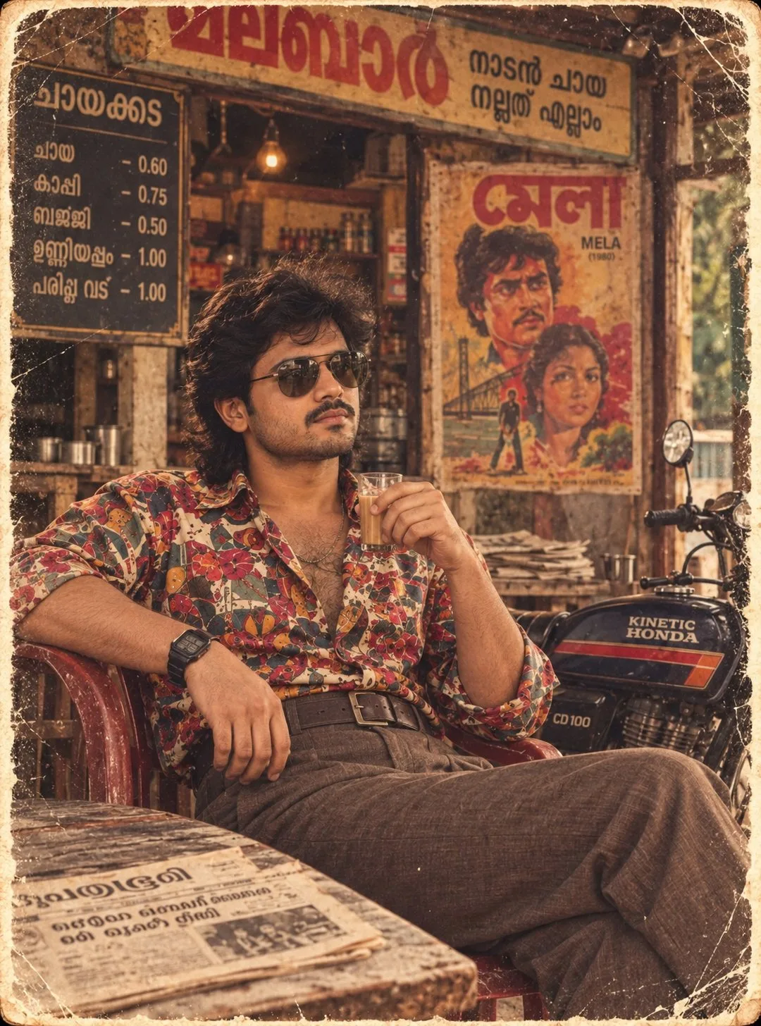 80s Indian Boy Chai Stall Vintage Photo - 80s Photo Prompt for Chatgpt