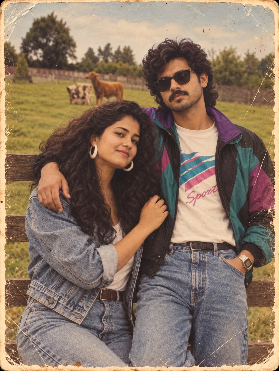 80s Indian Couple Vintage Photo - 80s Trend Prompt ChatGPT Couple