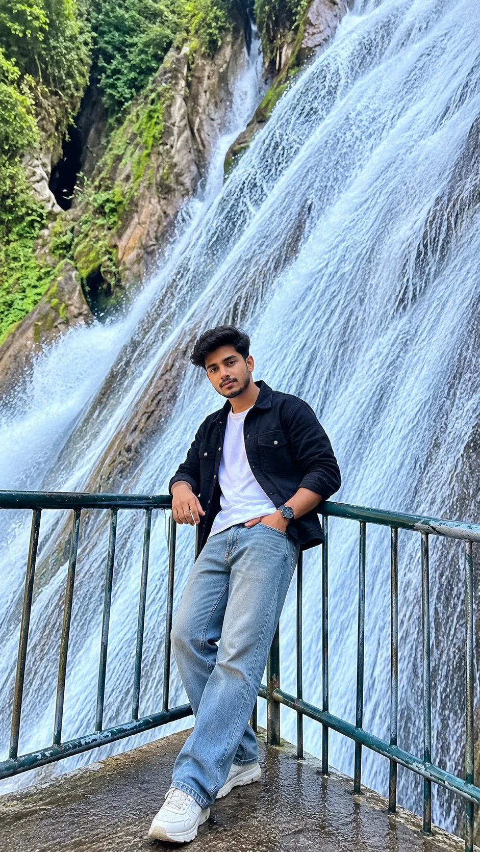 Boy Posing Near Kempty Falls Mussoorie
