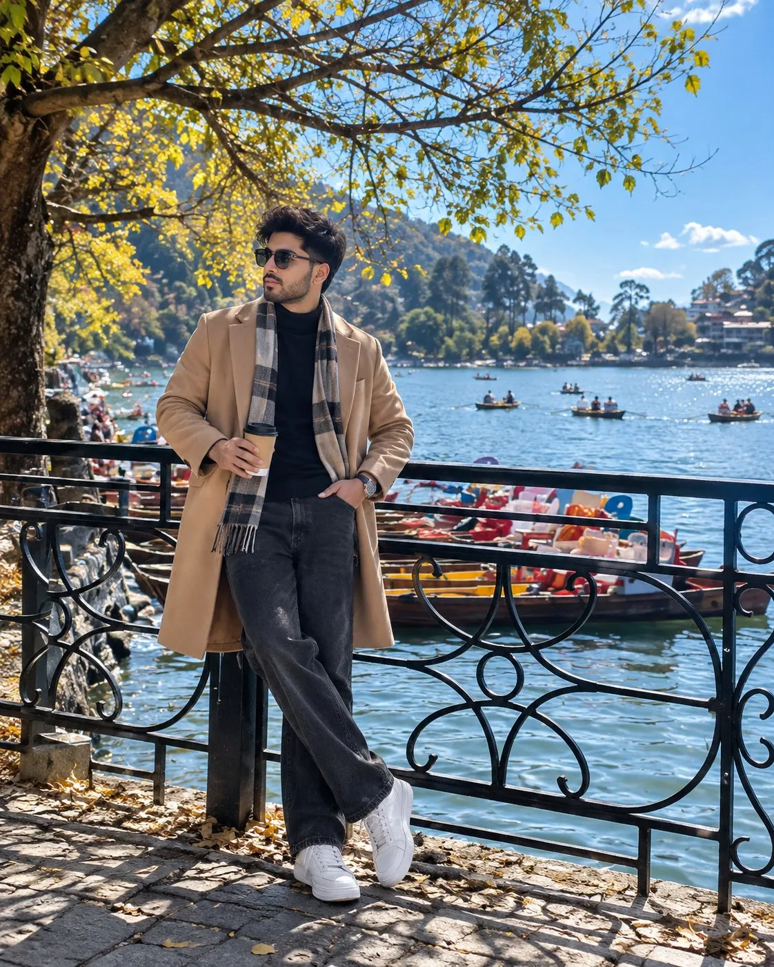 Camel Overcoat Coffee Walk in Nainital