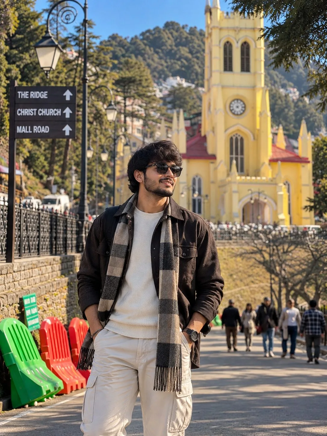 Cinematic Boy Photo at Christ Church Shimla