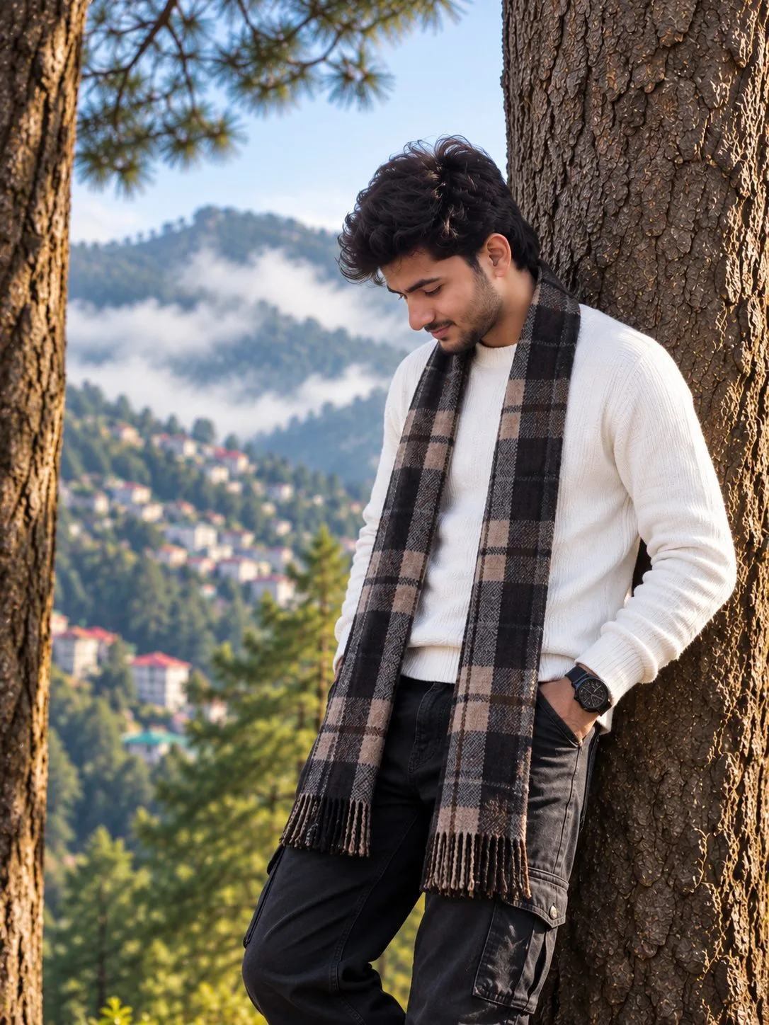 Cinematic Boy Photo in Shimla Pine Forest