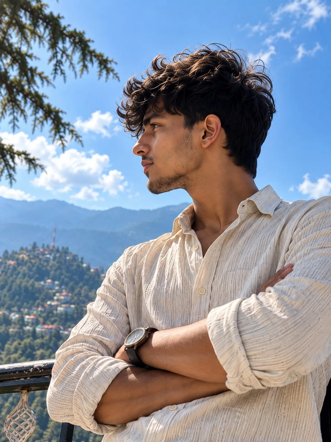 Cinematic Close-Up Portrait in Shimla Mountains