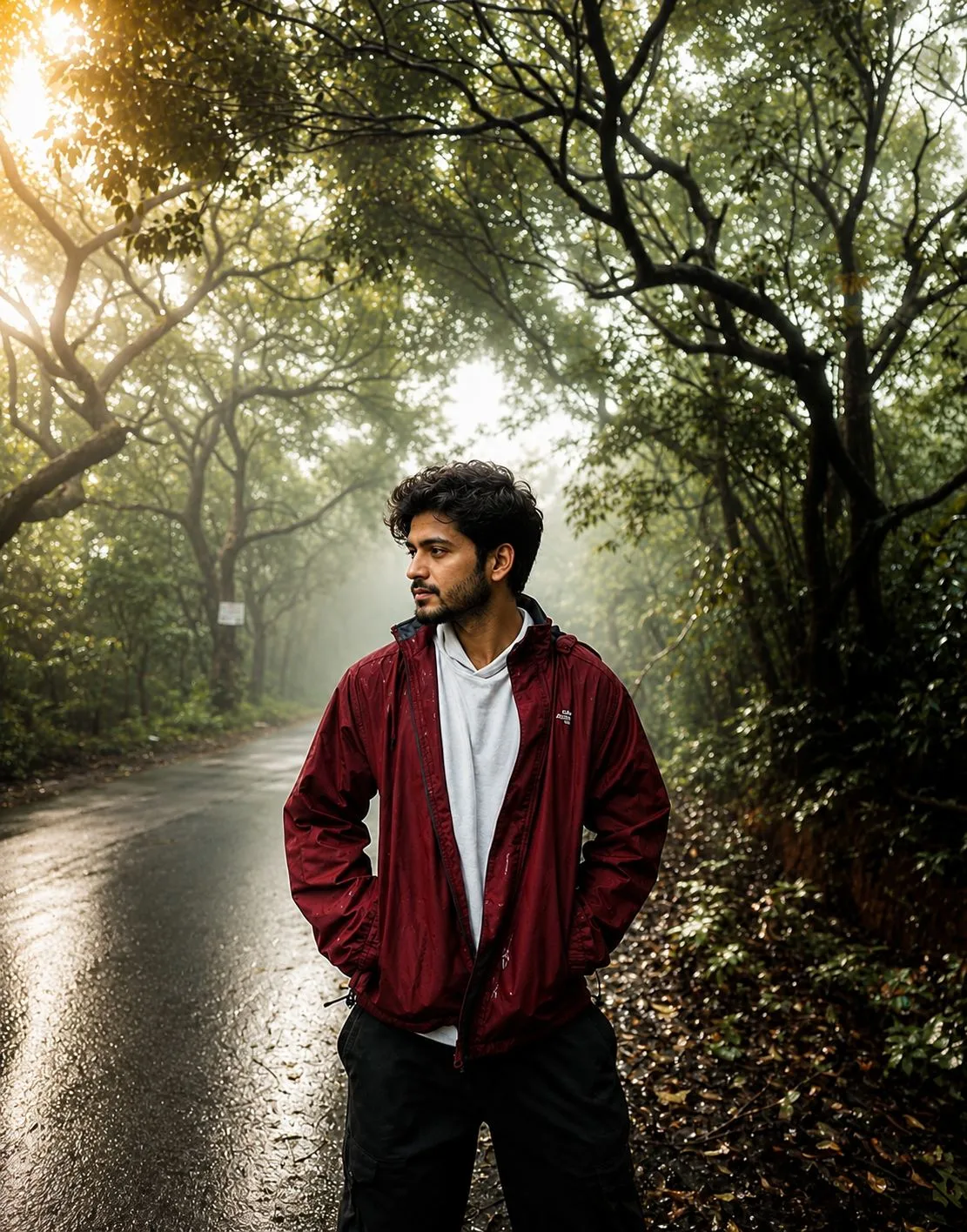 Cinematic Misty Forest Portrait AI Photo Prompt