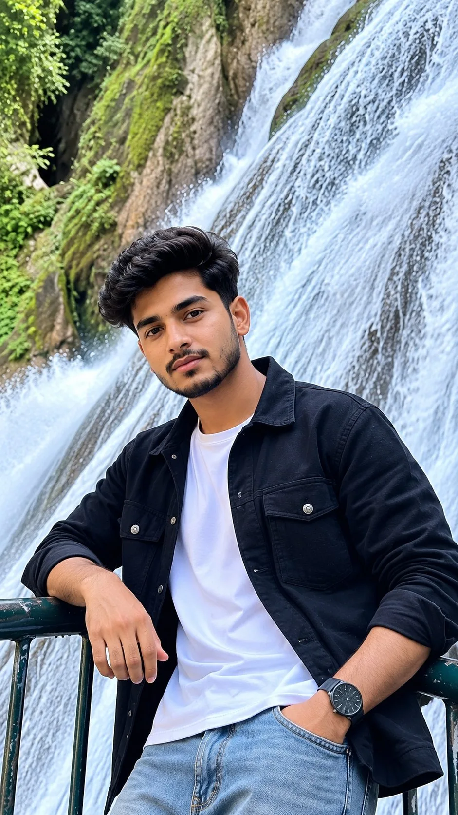 Close-Up Boy Photo at Kempty Falls Mussoorie