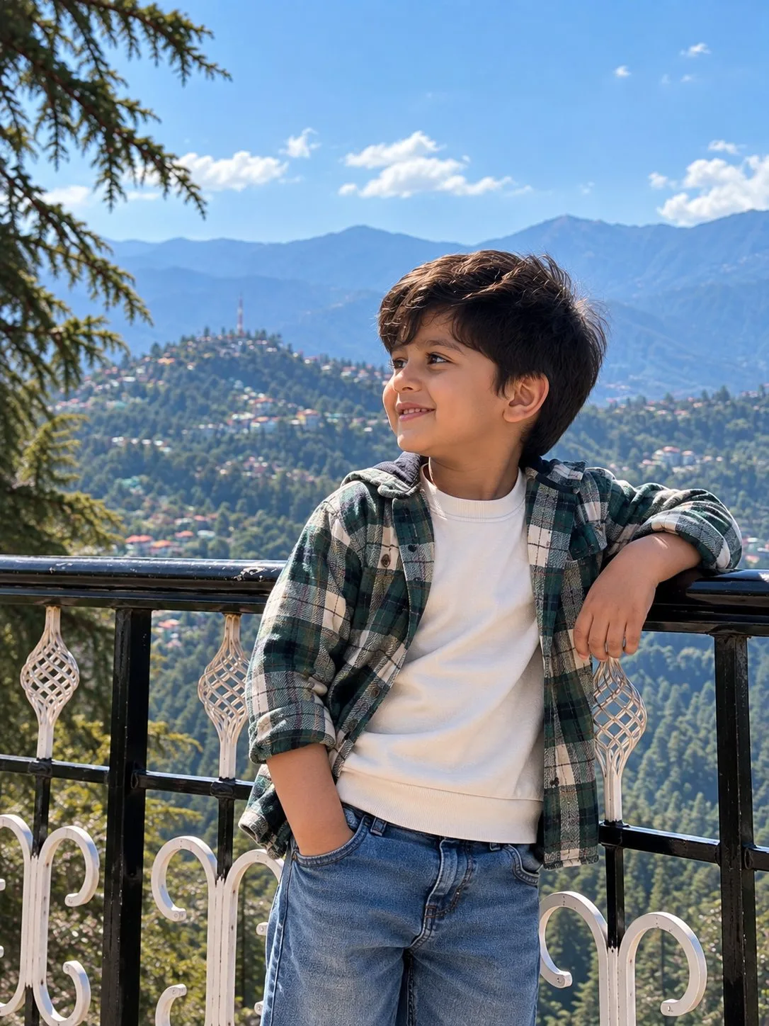 Cute Little Boy Portrait in Shimla Mountains