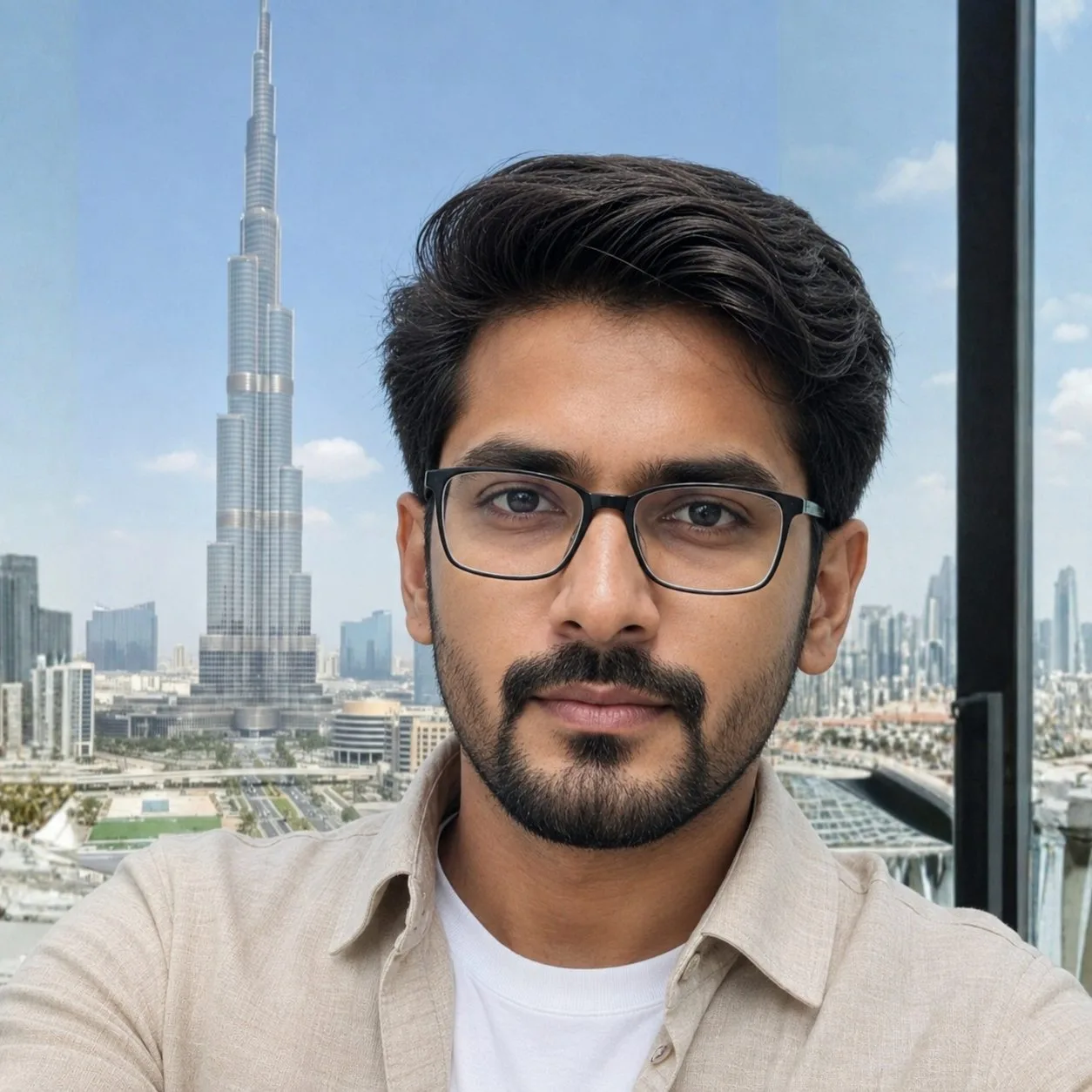 Dubai Burj Khalifa Travel Selfie for Men