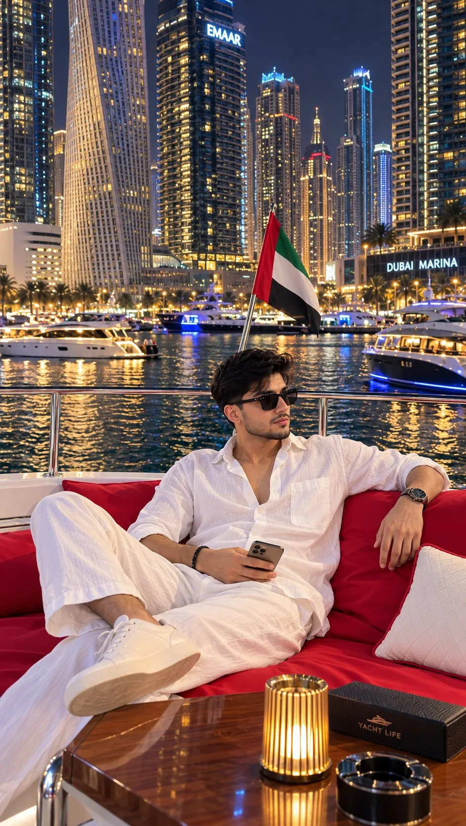 Dubai Marina Yacht Night Lifestyle