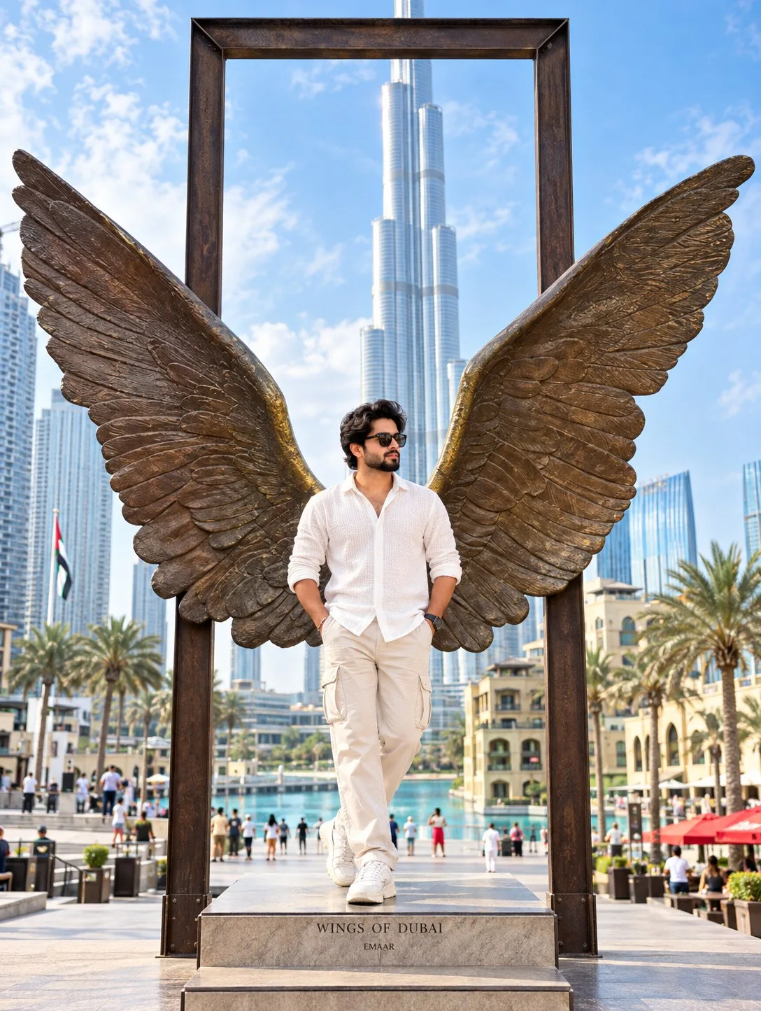 Dubai Wings & Burj Khalifa Portrait