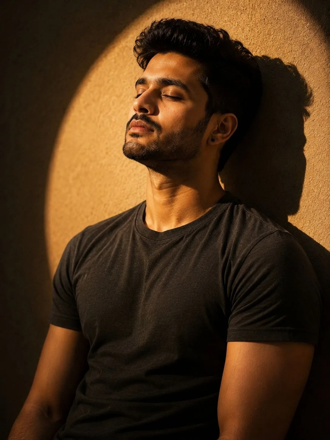 Golden Sunlight Portrait of an Indian Man