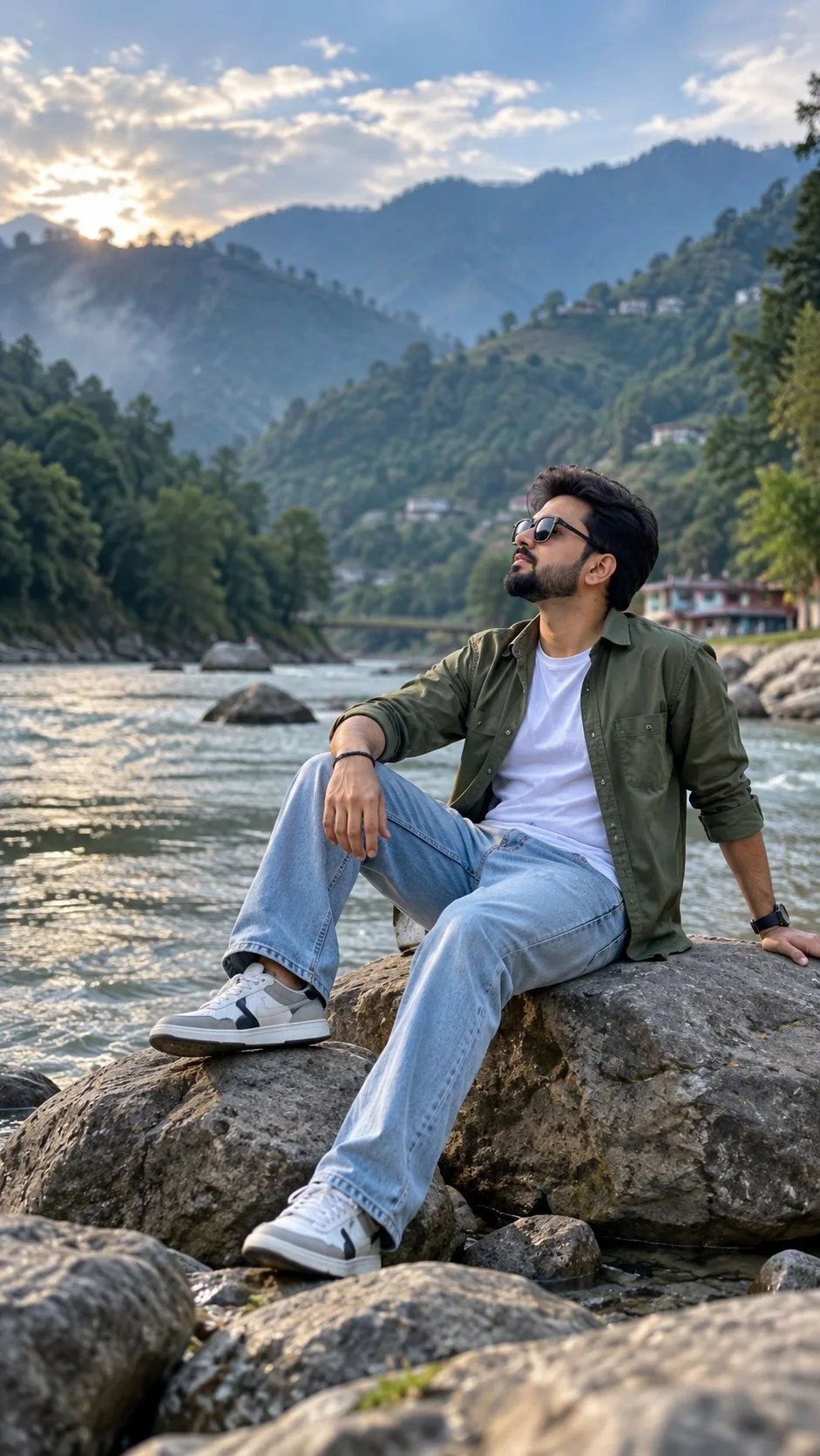 Himalayan Riverside Boy Photo