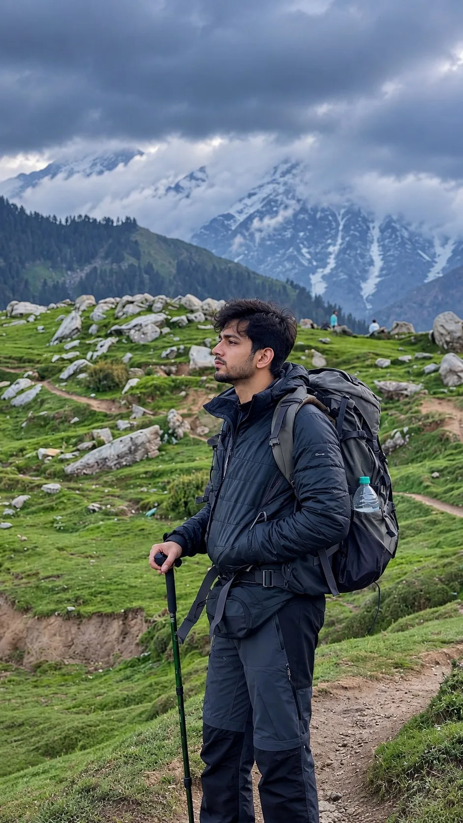 Himalayan Trekking Boy Mountain Photo