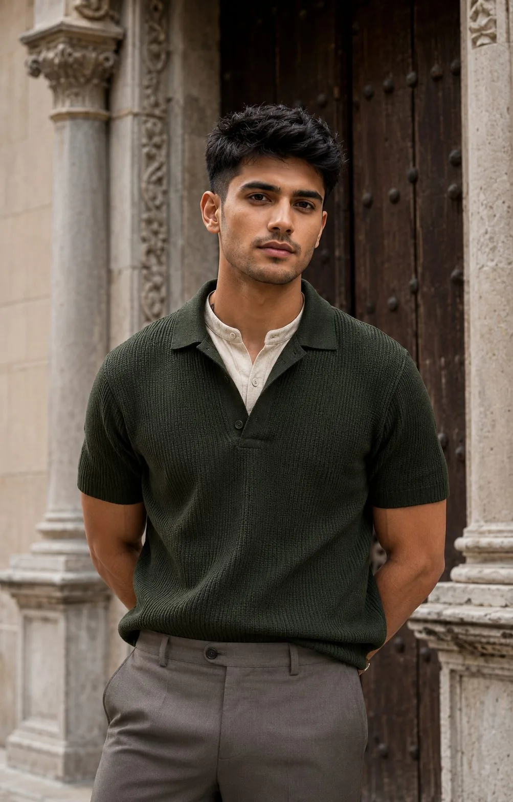 Historic Stone Entrance Fashion Portrait