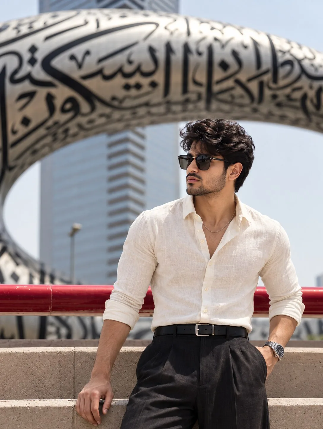 Ivory Linen Dubai Landmark Portrait