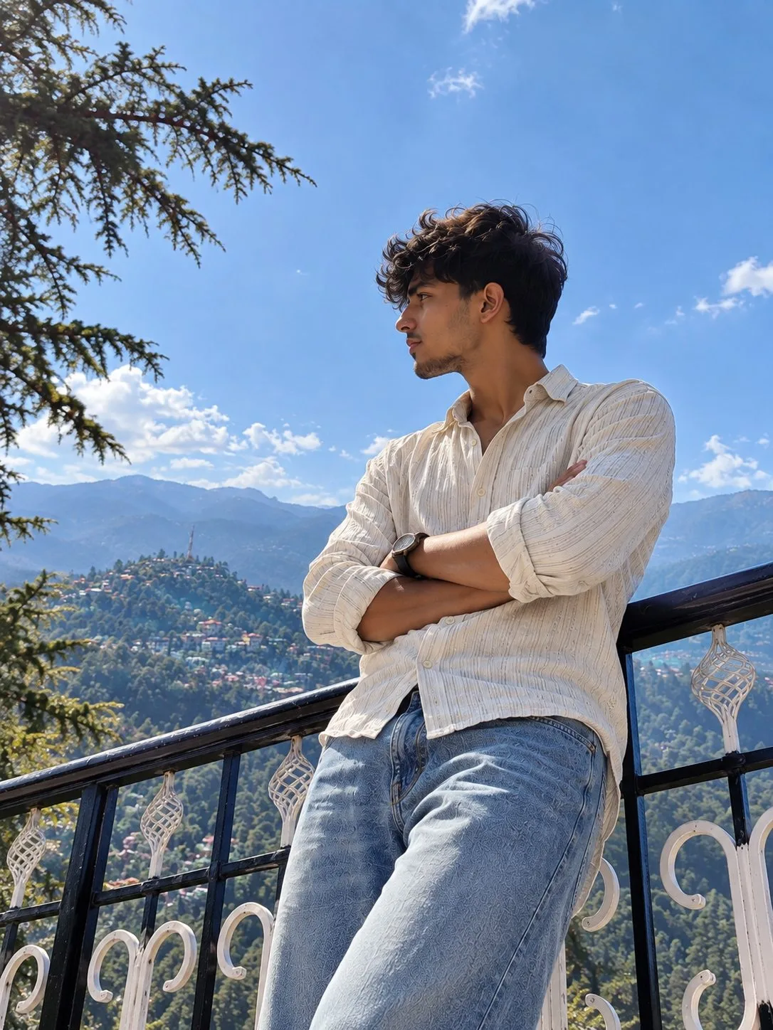 Low-Angle Cinematic Shimla Mountain Portrait