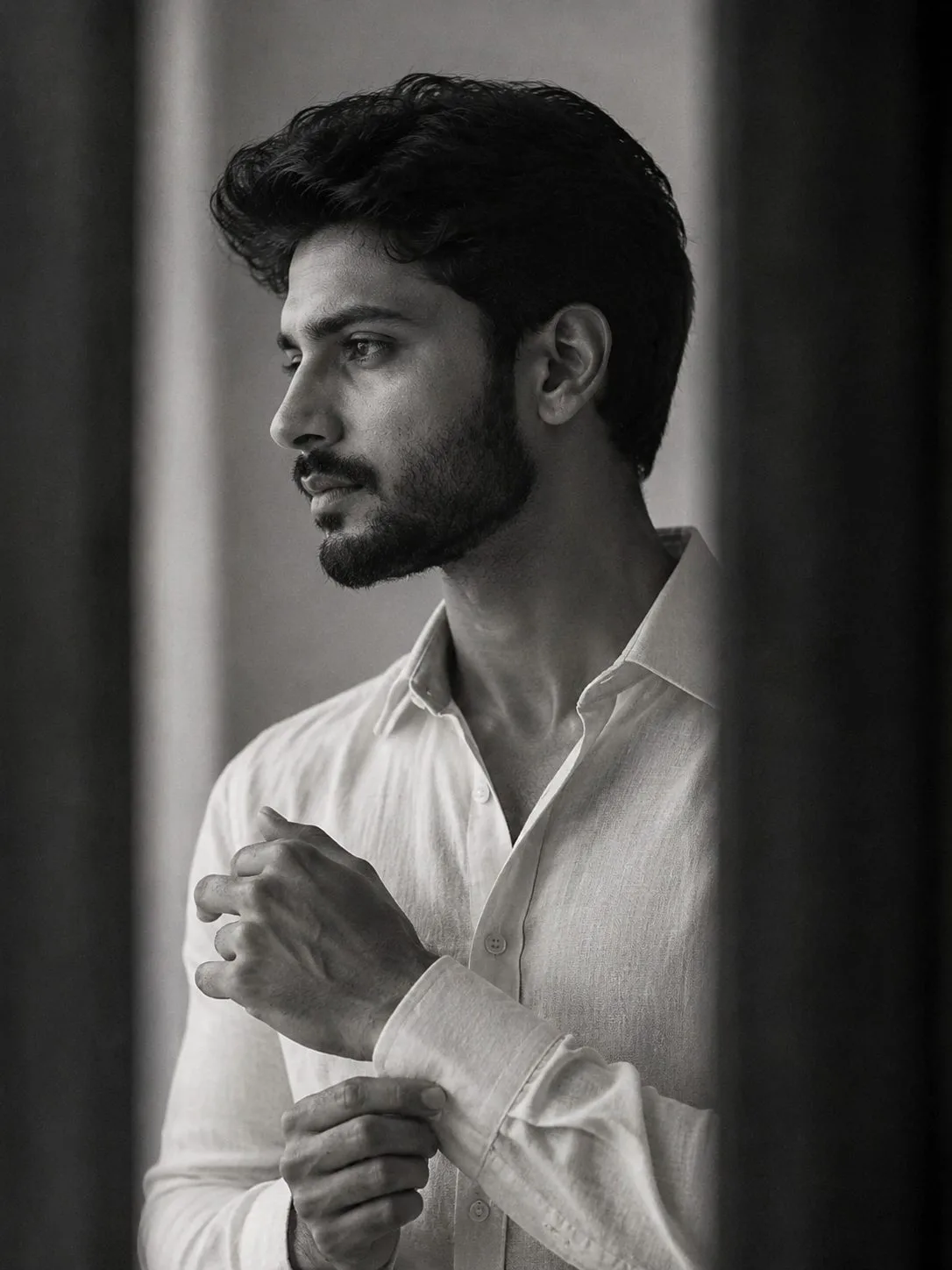 Monochrome Side Profile Portrait