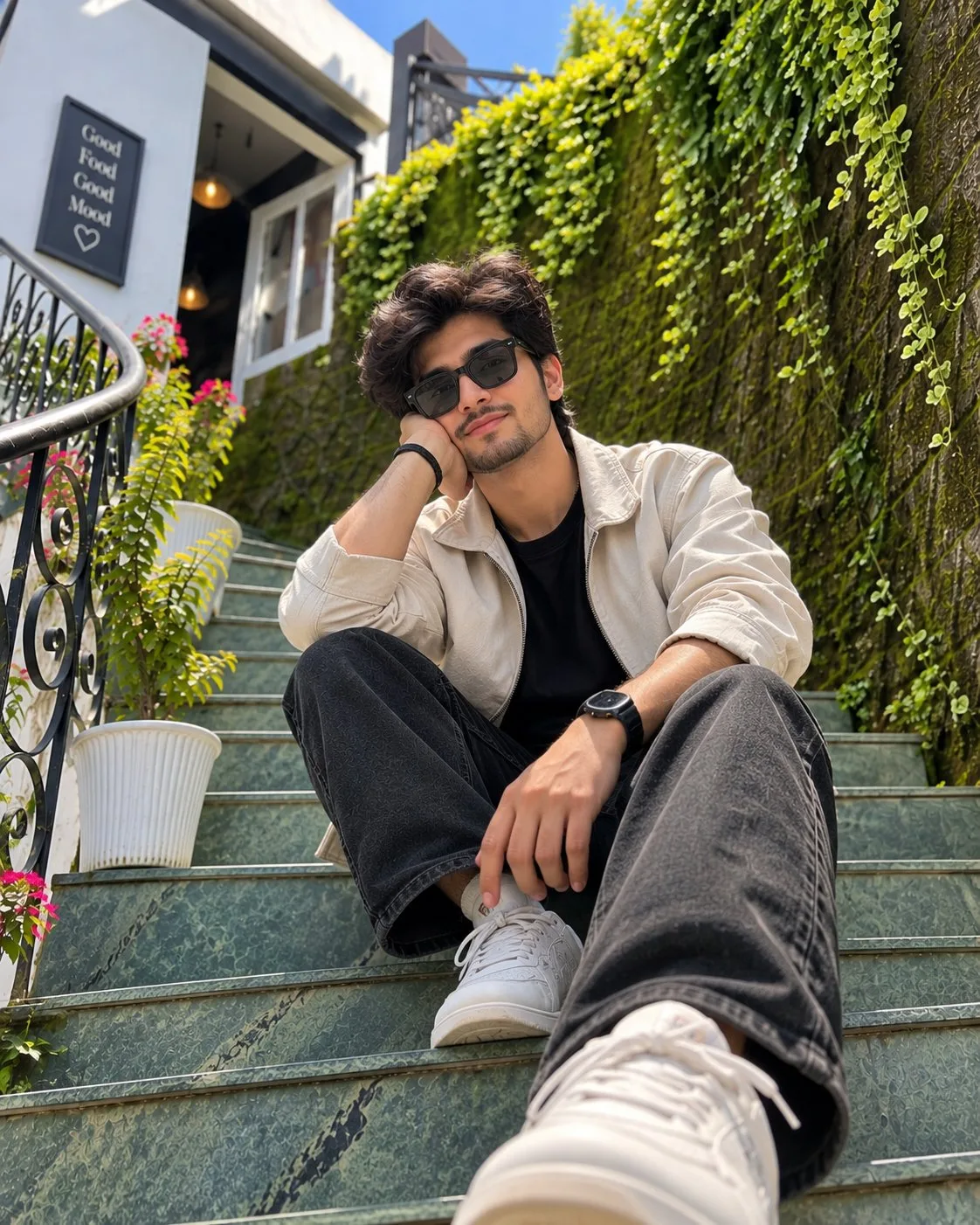 Mussoorie Boy Sitting on Stairs Photo
