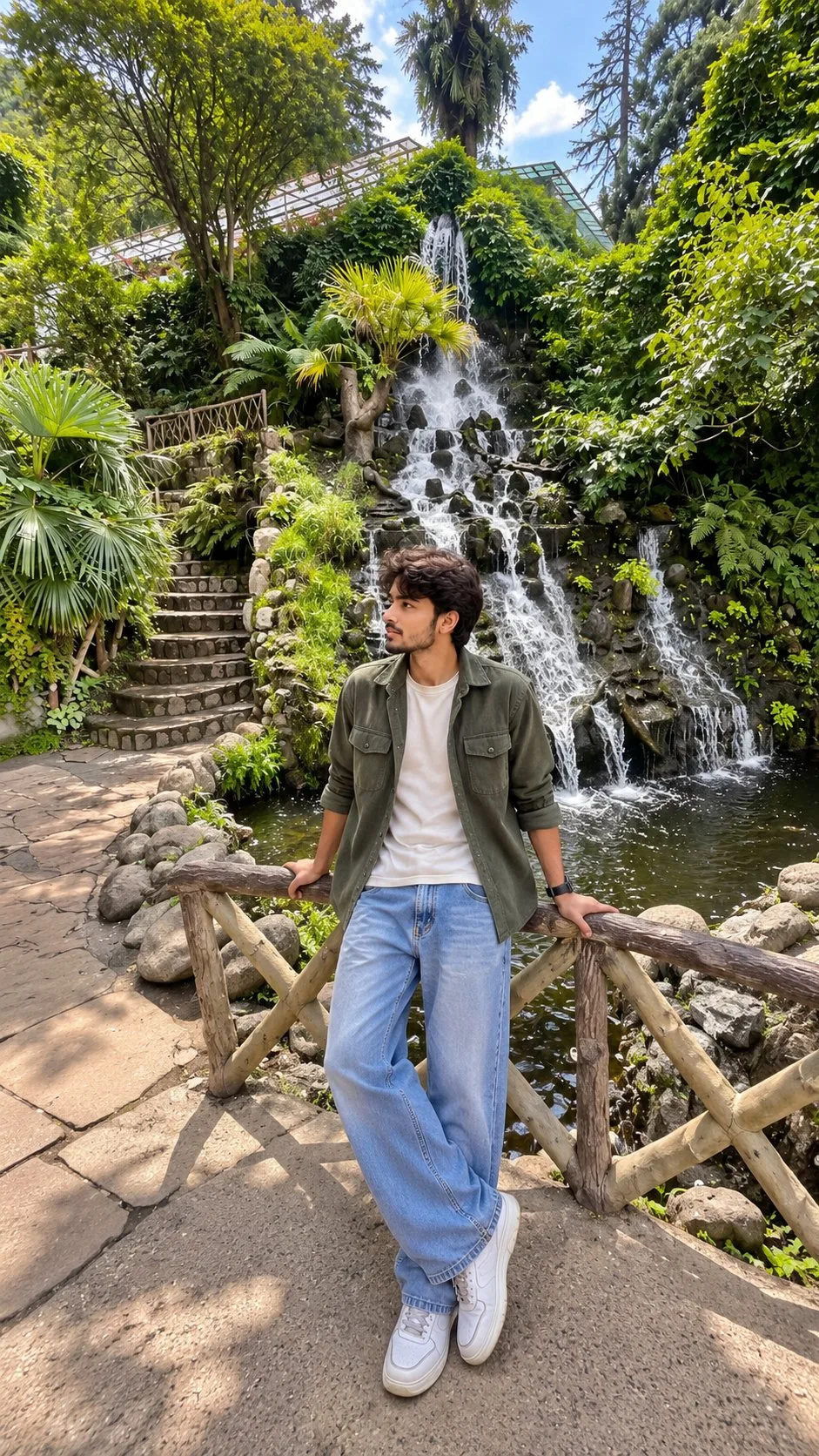 Mussoorie Company Garden Waterfall Boy Photo