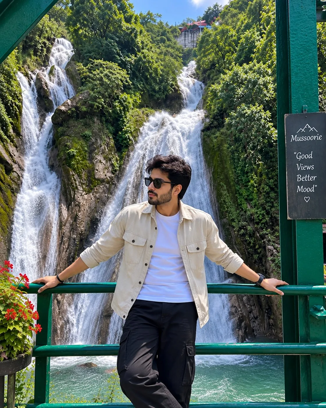 Mussoorie Waterfall Boy Photo