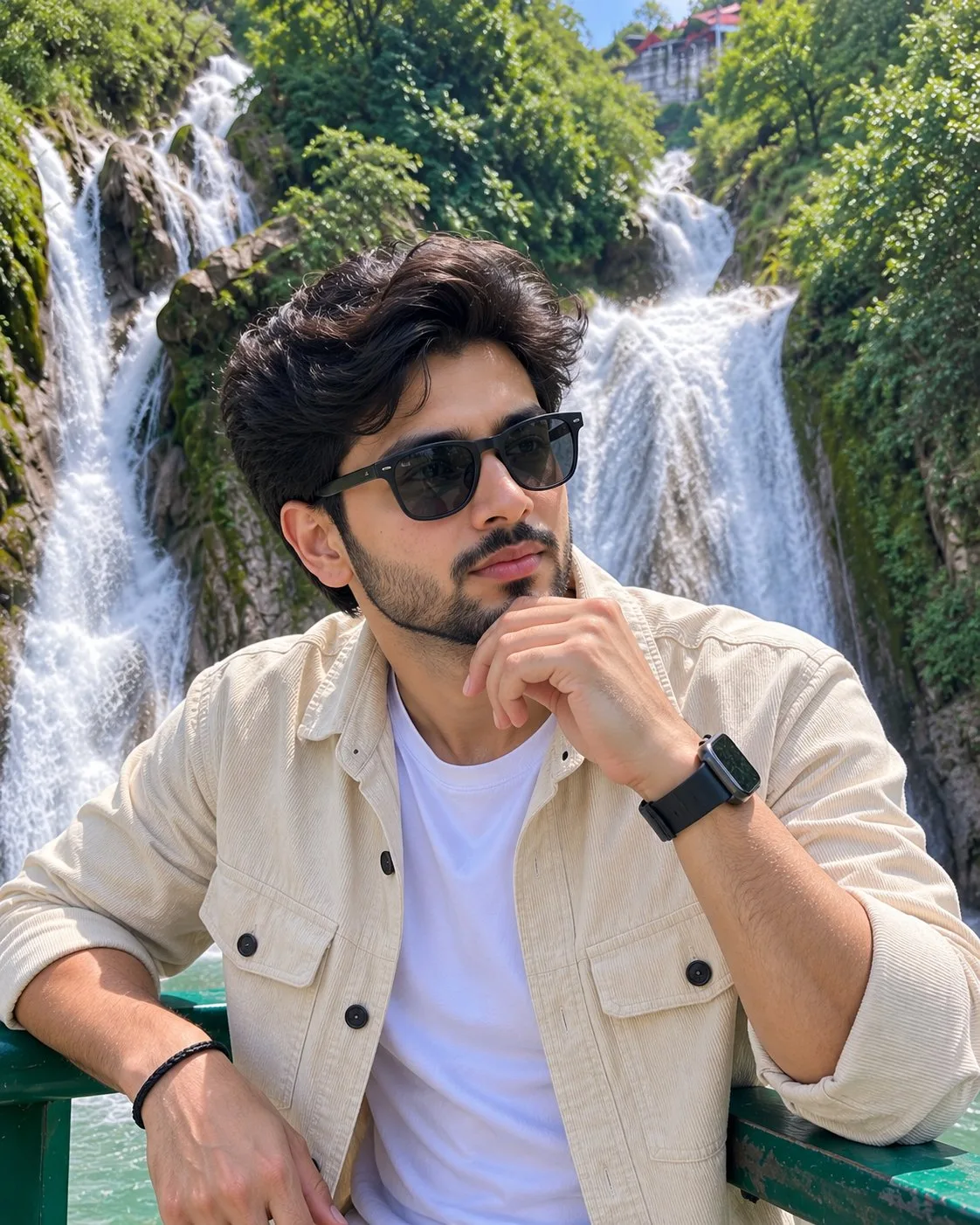 Mussoorie Waterfall Close-Up Boy Photo