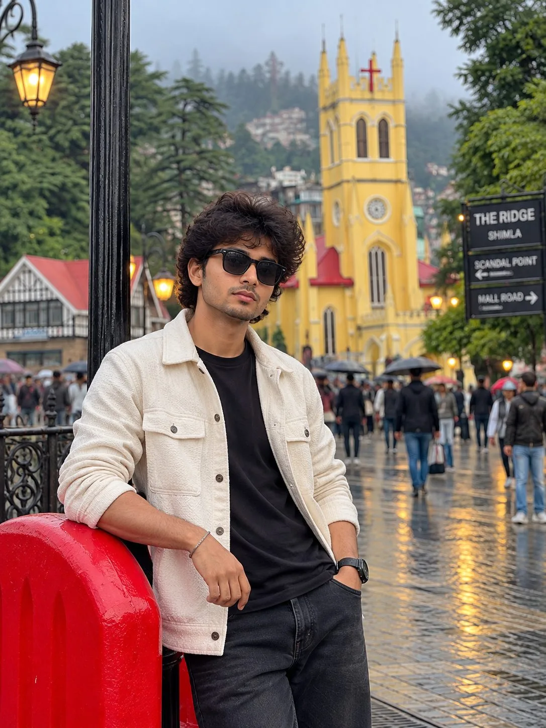 Rainy Boy Photo at The Ridge Shimla