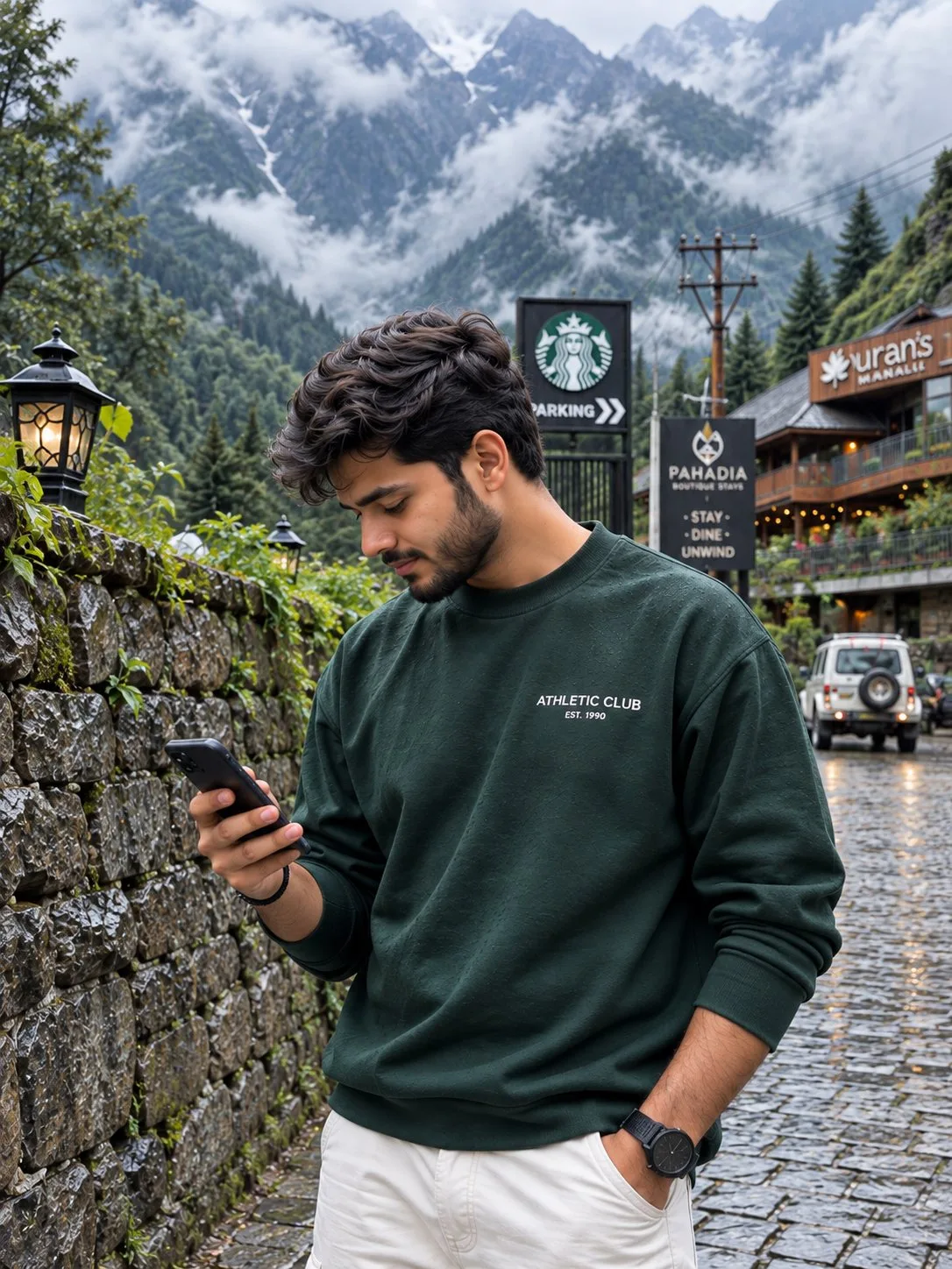 Rainy Manali Boy Cinematic Close-Up