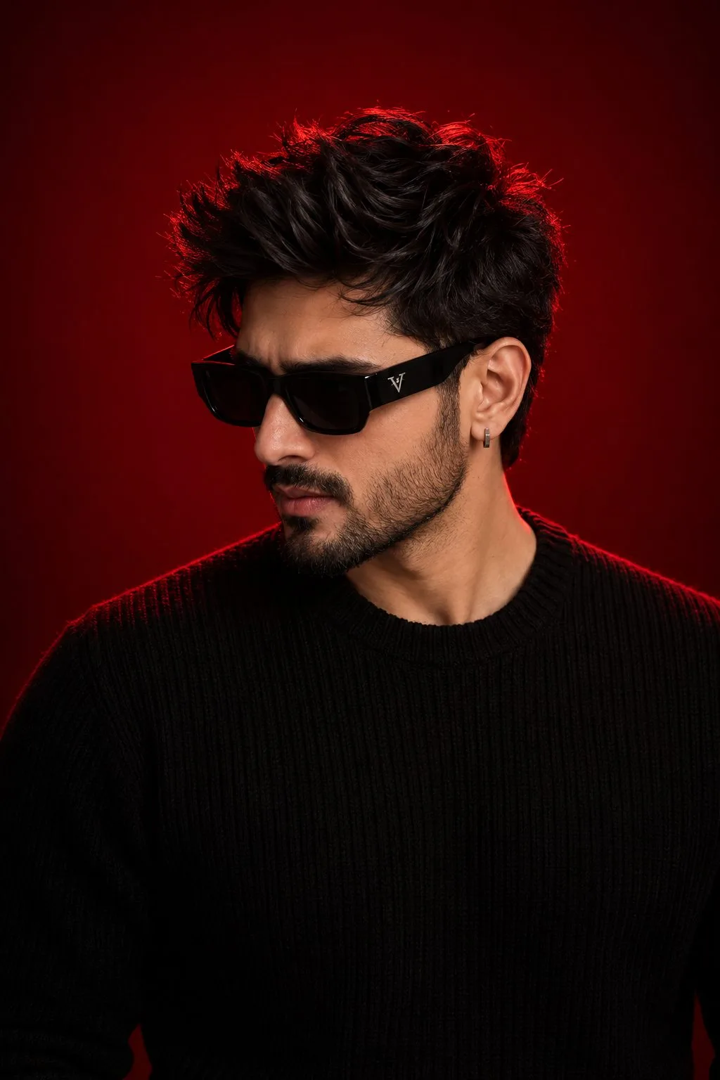 Red Glow Black Fashion Portrait