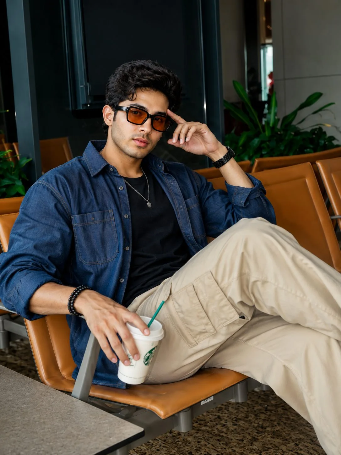 Relaxed Luxury Lounge Portrait in Olive Green