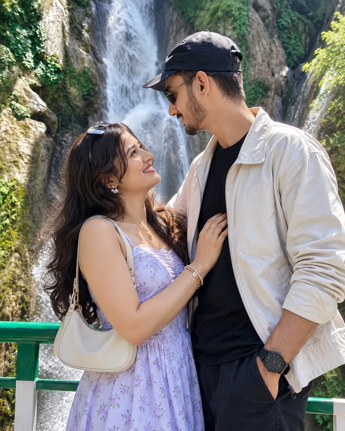 Romantic Couple Photo at Kempty Falls Mussoorie