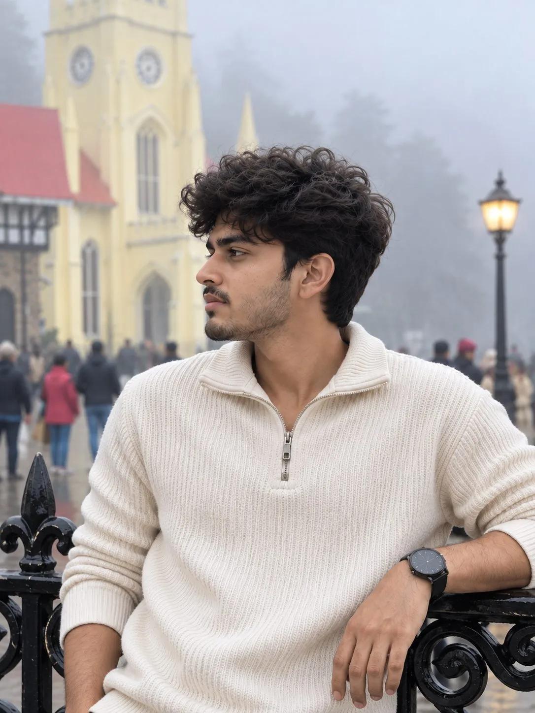 Shimla Foggy Christ Church Close-Up Photo