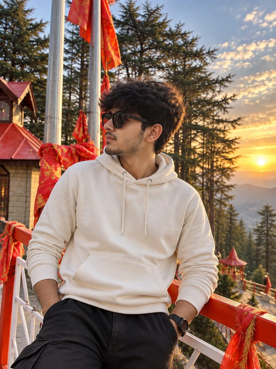 Shimla Temple Sunset Close-Up Photo