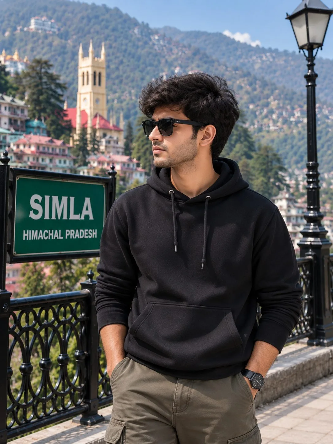 Simla Signboard Boy Close-Up Photo