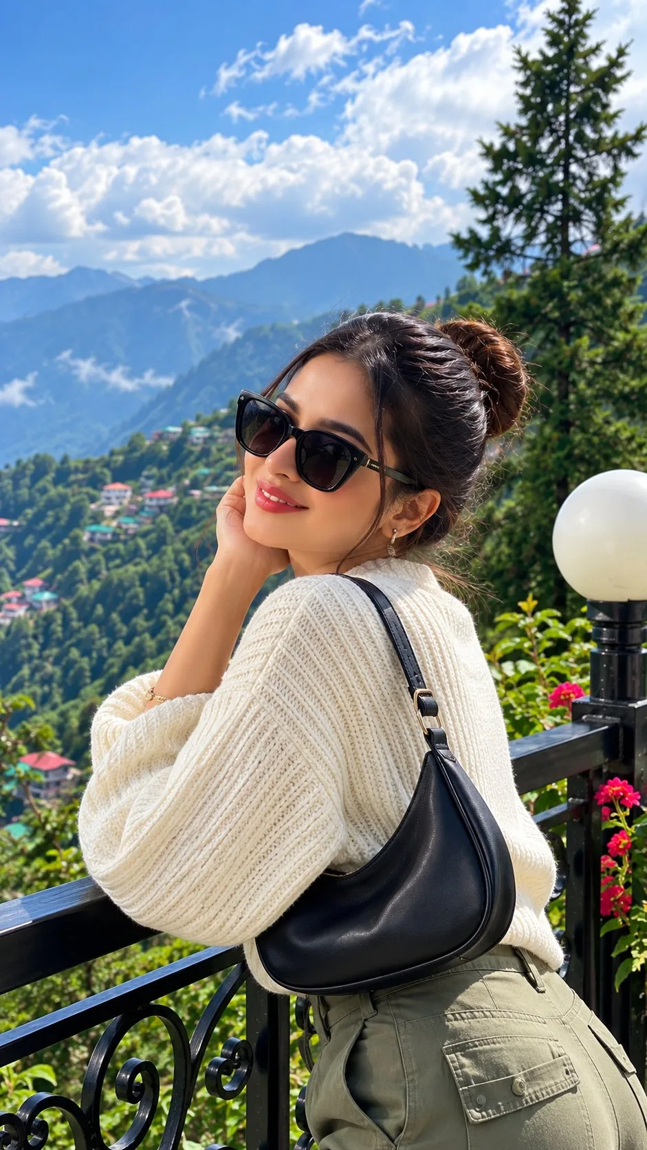 Sunlit Himalayan Balcony Portrait