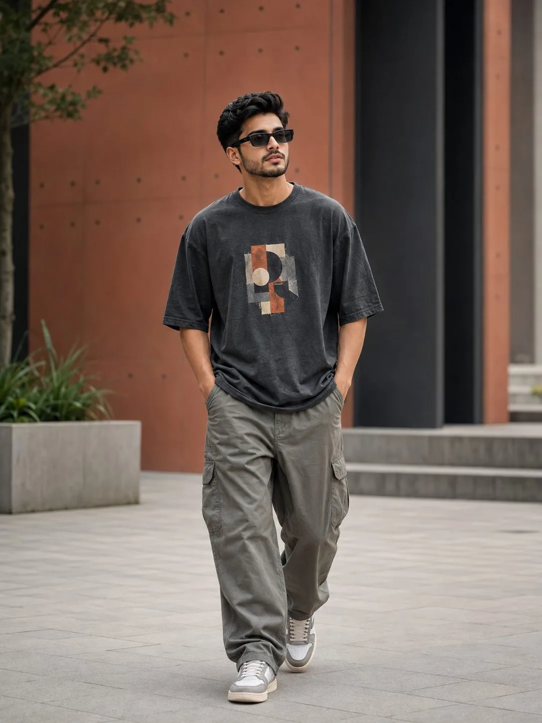 Urban Streetwear Walking Portrait