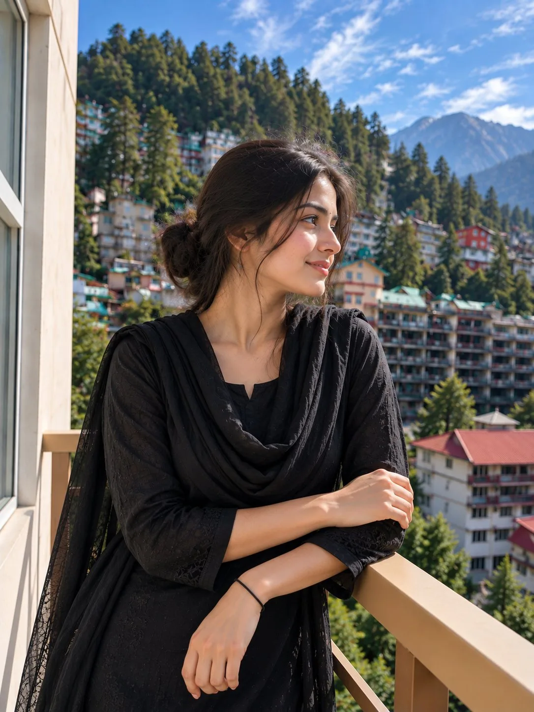 Village Girl Black Suit Manali Photo Poses for Girl